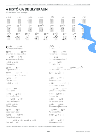 Edu Lobo e Chico Buarque A História de Lily Braun partitura para Piano