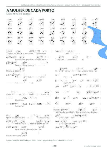 Edu Lobo e Chico Buarque A Mulher de Cada Porto partitura para Piano