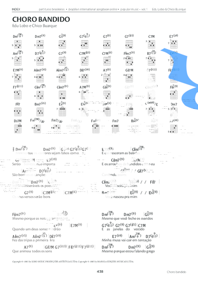 Edu Lobo e Chico Buarque Choro Bandido partitura para Piano