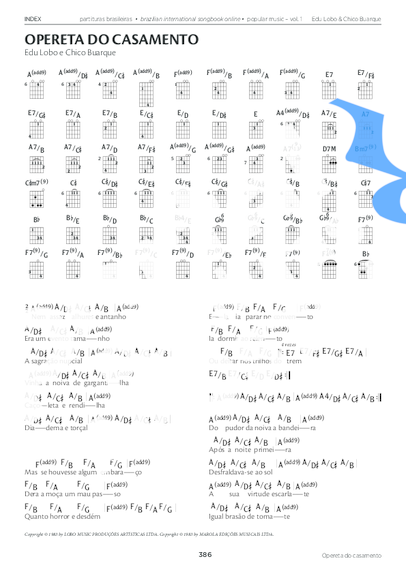 Edu Lobo e Chico Buarque  partitura para Piano