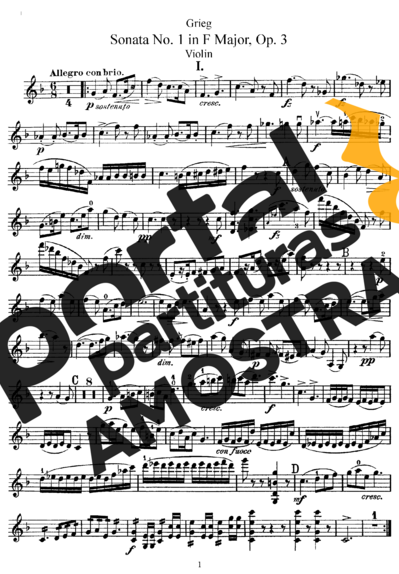 Edvard Grieg  partitura para Violino
