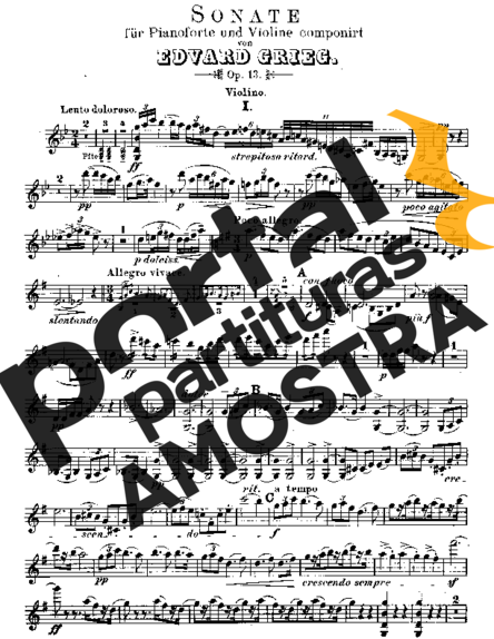 Edvard Grieg  partitura para Violino