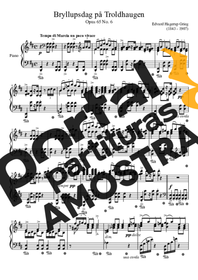 Edvard Grieg  partitura para Piano