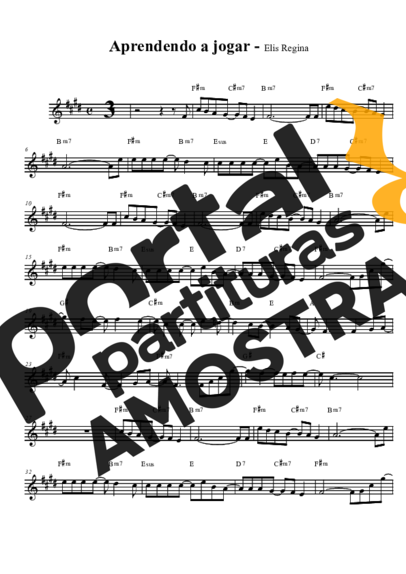 Elis Regina  partitura para Saxofone Tenor Soprano (Bb)