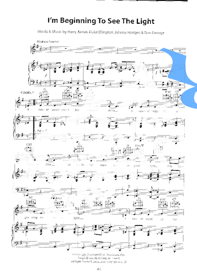 Ella Fitzgerald I´m Beginning To See The Light partitura para Piano