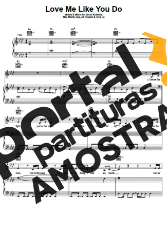 Ellie Goulding  Love Me Like You Do (from  Fifty Shades Of Grey ) partitura para Piano