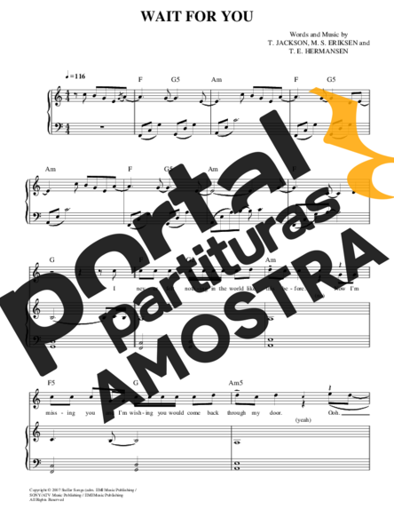 Elliott Yamin Wait For You partitura para Piano