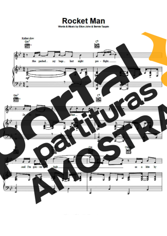 Elton John Rocket Man partitura para Piano