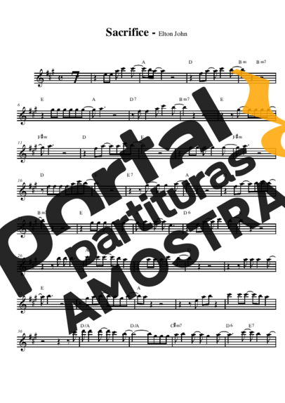 Elton John Sacrifice partitura para Saxofone Alto (Eb)