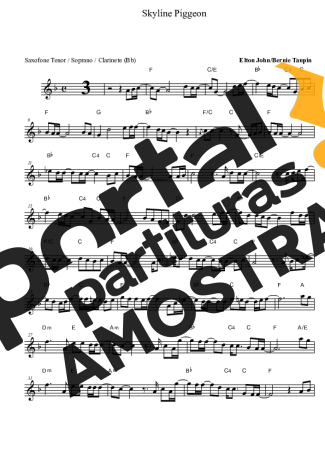 Elton John Skyline Pegeon partitura para Clarinete (Bb)