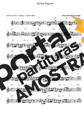 Elton John  partitura para Clarinete (Bb)