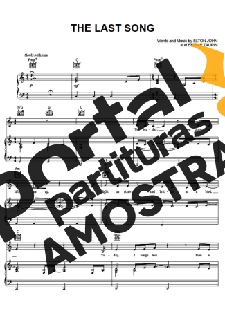 Elton John The Last Song partitura para Piano