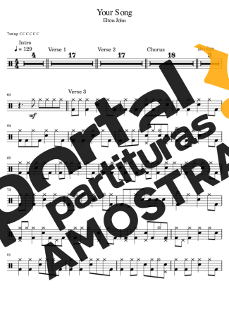 Elton John  partitura para Bateria