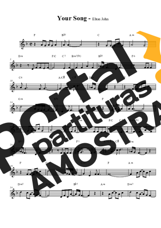 Elton John  partitura para Clarinete (Bb)