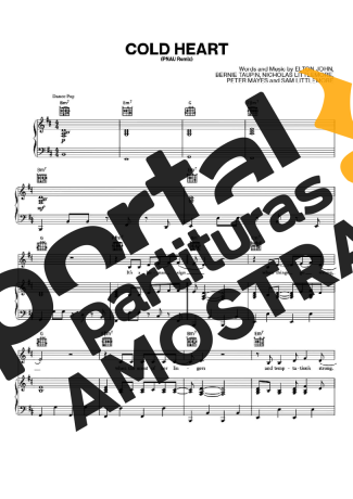 Elton John and Dua Lipa Cold Heart partitura para Piano