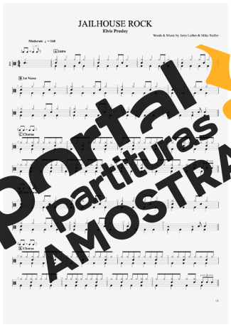 Elvis Presley  partitura para Bateria