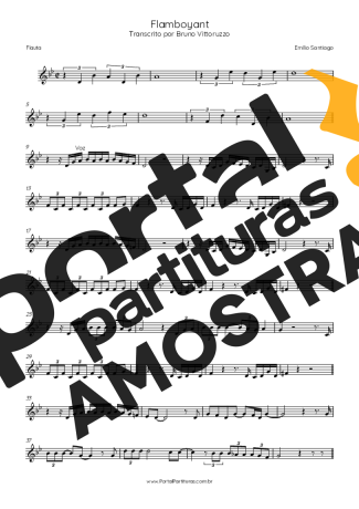 Emílio Santiago  partitura para Flauta Transversal