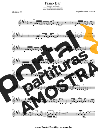 Engenheiros do Hawaii  partitura para Clarinete (C)