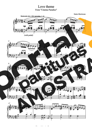 Ennio Morricone Cinema Paradiso partitura para Piano