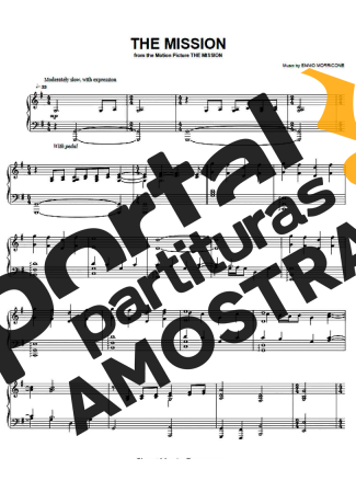 Ennio Morricone The Mission (V2) partitura para Piano