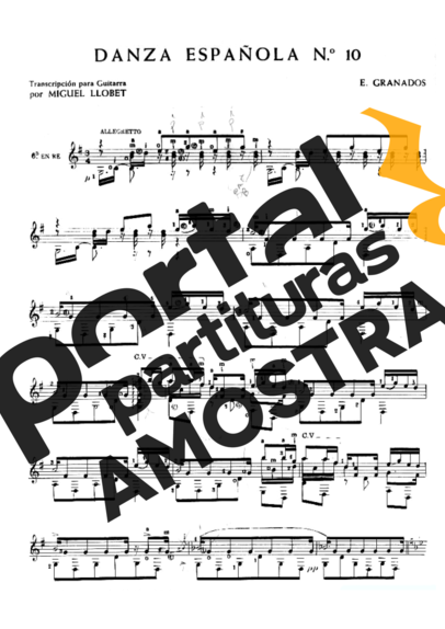 Enrique Granados Danza Española Nº10 partitura para Violão