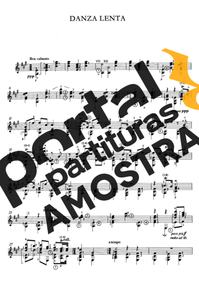 Enrique Granados Danza Lenta partitura para Violão