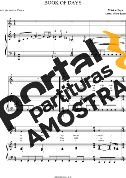 Enya  partitura para Piano