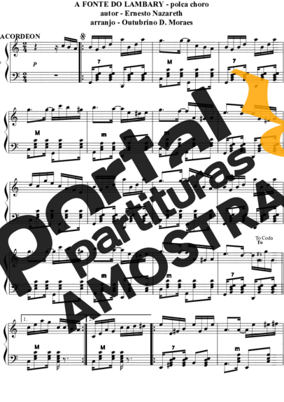 Ernesto Nazareth  partitura para Acordeon