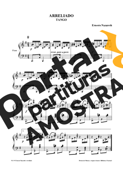 Ernesto Nazareth Arreliado partitura para Piano