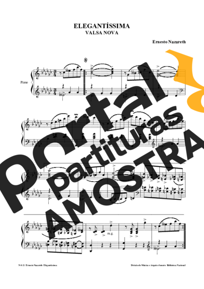 Ernesto Nazareth Elegantíssima partitura para Piano