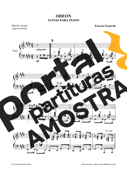 Ernesto Nazareth  partitura para Piano