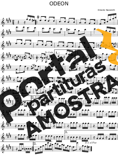 Ernesto Nazareth Odeon partitura para Teclado