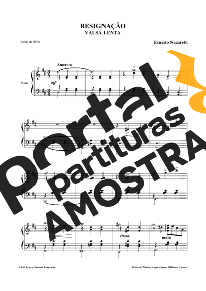 Ernesto Nazareth Resignação partitura para Piano