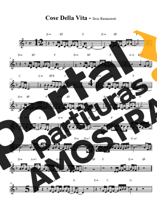 Eros Ramazzotti  partitura para Clarinete (Bb)