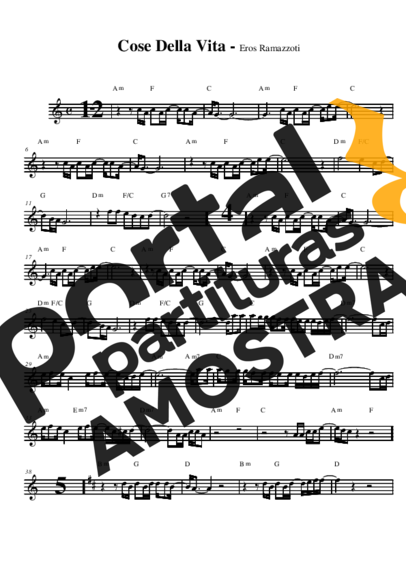 Eros Ramazzotti  partitura para Saxofone Alto (Eb)