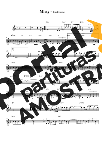 Errol Garner Misty partitura para Clarinete (Bb)