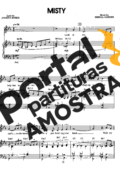 Errol Garner  partitura para Piano