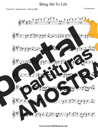 Evanescence  partitura para Clarinete (Bb)