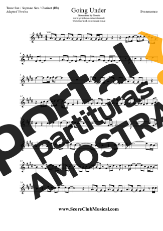 Evanescence  partitura para Clarinete (Bb)