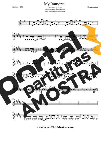 Evanescence  partitura para Trompete