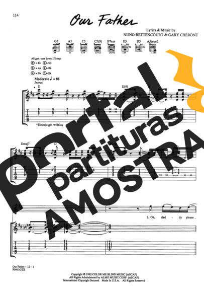 Extreme  partitura para Guitarra