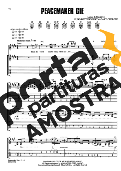 Extreme Peacemaker Die partitura para Guitarra