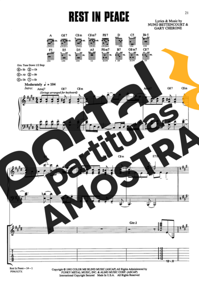 Extreme  partitura para Guitarra
