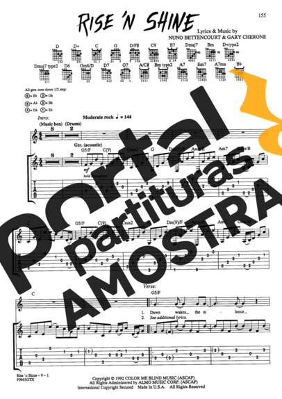 Extreme Rise N Shine partitura para Guitarra