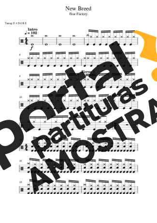 Fear Factory  partitura para Bateria