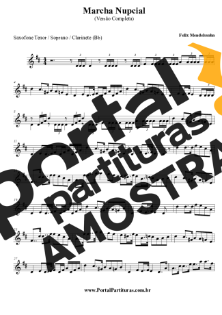 Felix Mendelssohn  partitura para Clarinete (Bb)