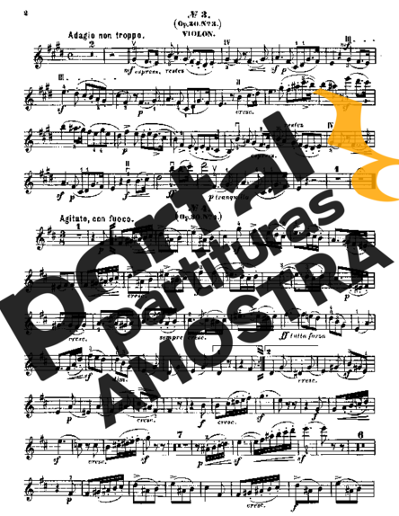 Felix Mendelssohn Song Without Words Op 30 No 4 partitura para Violino
