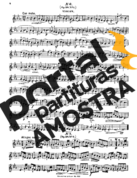 Felix Mendelssohn Song Without Words Op 38 No 1 partitura para Violino