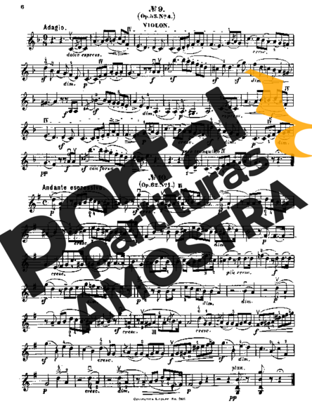 Felix Mendelssohn  partitura para Violino