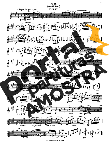 Felix Mendelssohn Song Without Words Op 62 No 6 partitura para Violino